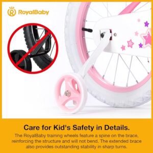 Royalbaby Stargirl Kids Girls Bike Bicycle with Basket Training Wheels Kickstand 16 Inch Pink