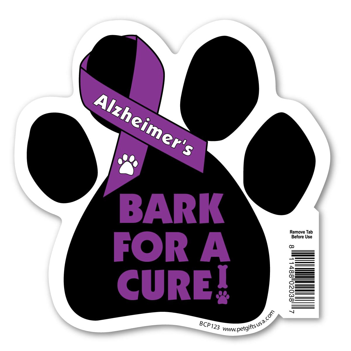 Bark For A Cure - ALZHEIMER'S Disease Awareness Car Truck & Mailbox Magnet