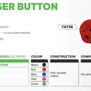 Truglo Durable Soft Rubber Superior High-Performing Easy-to-Install Bow Hunting Archery Slotted Kisser Button, Red