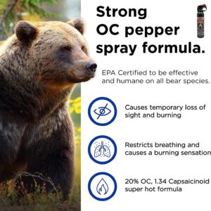 Guard Alaska 9 oz. Bear Spray Deterrent with Belt Clip Holster and Pepper Enforcement 4 oz. Pepper Spray Maximum Strength 10% OC - Powerful Protection, Self Defense, Hiking, Camping, Outdoors