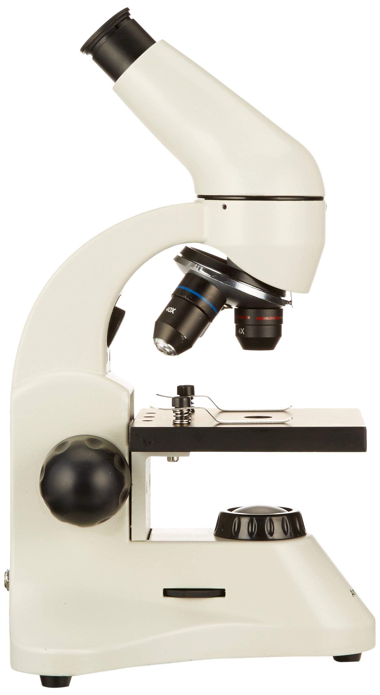 AmScope M120C-2L-PB10-E1 Digital Compound Monocular Microscope, WF10x and WF25x Eyepieces, 40x-1000x Magnification, Brightfield, Upper and Lower LED Illumination, Plain Stage, Includes Blank and Prepared Slides, 1.3MP Camera and Software