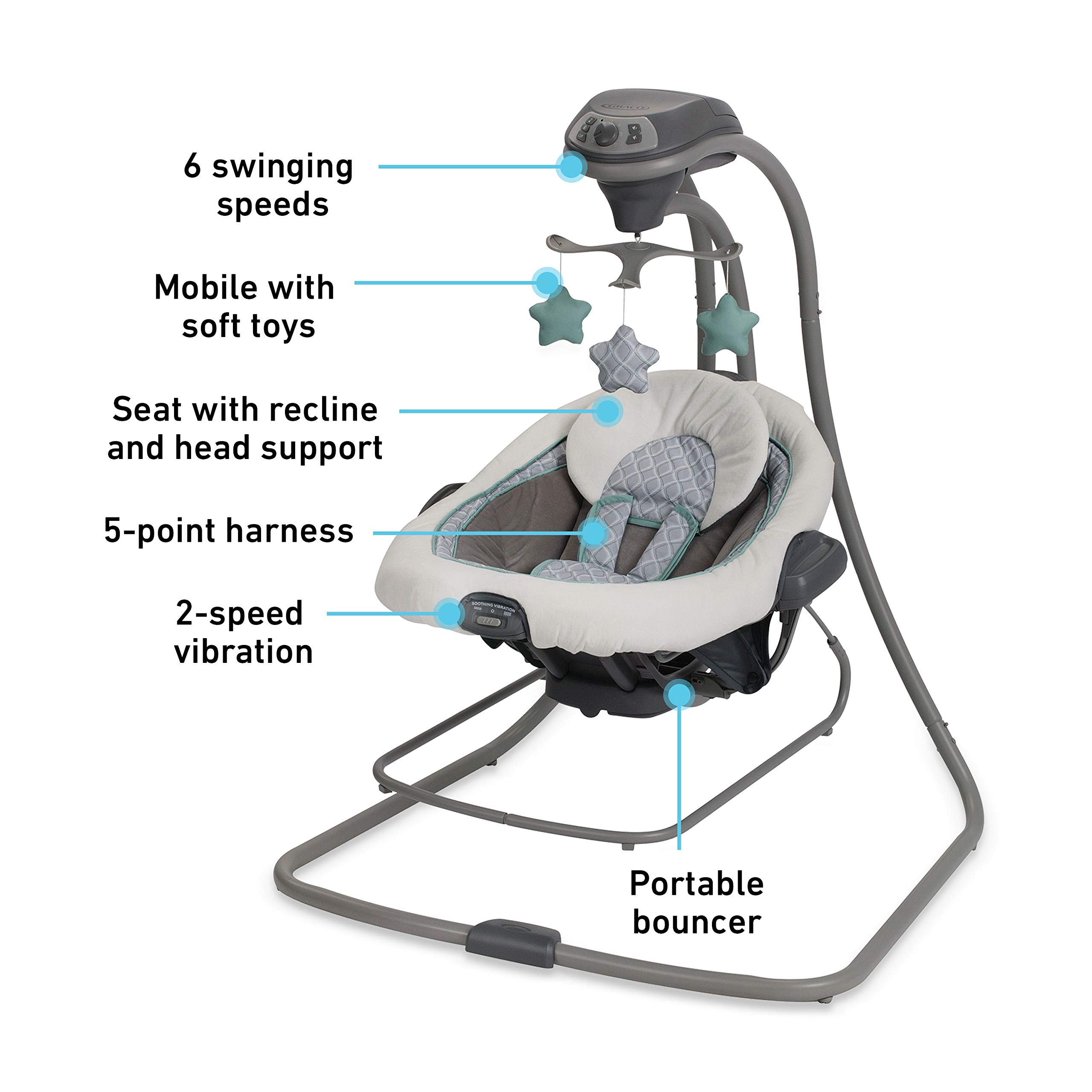 Graco DuetConnect LX Swing and Bouncer, Manor