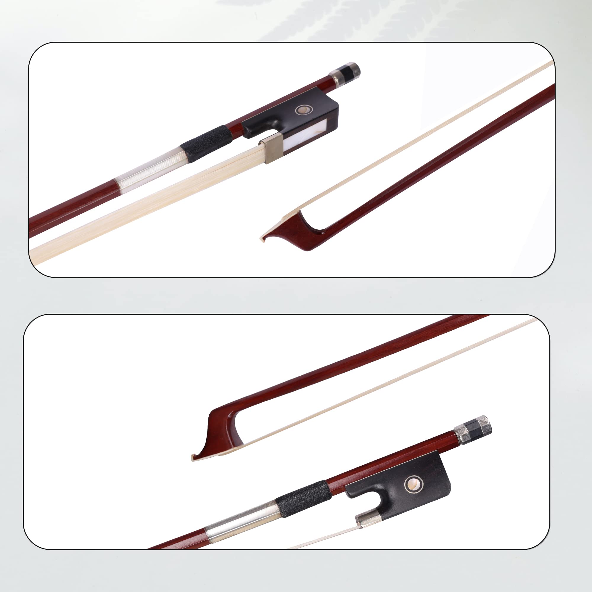 ADM 4/4 Full Size Student Cello Bow, Well Balanced Handmade Brazilwood Classic Cellos Bow Light Weight with Horsehair, Ebony Frog for Beginners