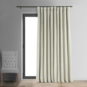 hpd half price drapes signature velvet thermal blackout curtains for living room 120 inch long (1 panel) rod pocket insulated blackout curtains for bedroom window curtains, 100w x 120l, off white