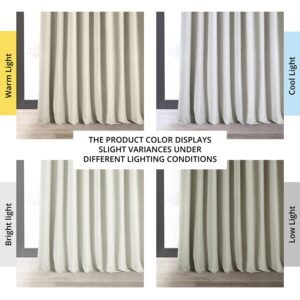 HPD Half Price Drapes Signature Velvet Thermal Blackout Curtains for Living Room 120 Inch Long (1 Panel) Rod Pocket Insulated Blackout Curtains for Bedroom Window Curtains, 100W x 120L, Off White