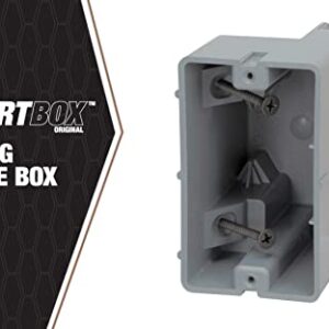 Southwire MSB1G One Device Adjustable Depth, Heavy Duty 42lb. Mounting Screws Included 1-GANG PVC ELECTRICAL BOX, Gray