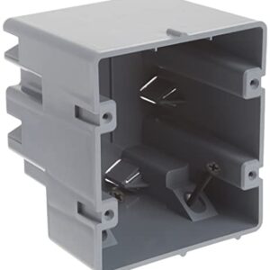 Southwire MSB2G Two Device Adjustable Depth, Heavy Duty 42lb. Mounting Screws Included 2-GANG PVC ELECTRICAL BOX, Gray