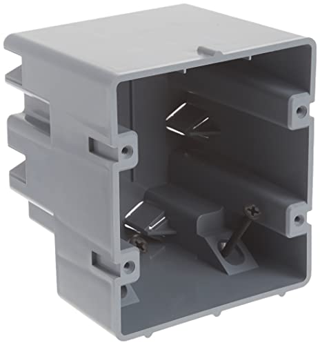 Southwire MSB2G Two Device Adjustable Depth, Heavy Duty 42lb. Mounting Screws Included 2-GANG PVC ELECTRICAL BOX, Gray