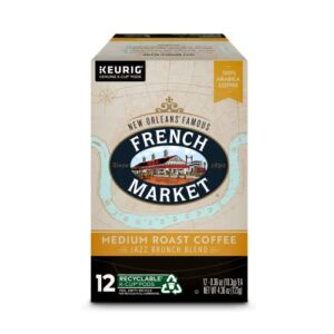 French Market Jazz Brunch Blend Medium Roast Single Serve Coffee Pods, 12 Count Box (Pack of 6)