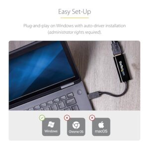 StarTech.com USB 3.0 to HDMI Adapter, USB to HDMI Monitor Converter for Windows, 1080P (No Support for macOS/ChromeOS/Linux)