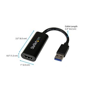 StarTech.com USB 3.0 to HDMI Adapter, USB to HDMI Monitor Converter for Windows, 1080P (No Support for macOS/ChromeOS/Linux)