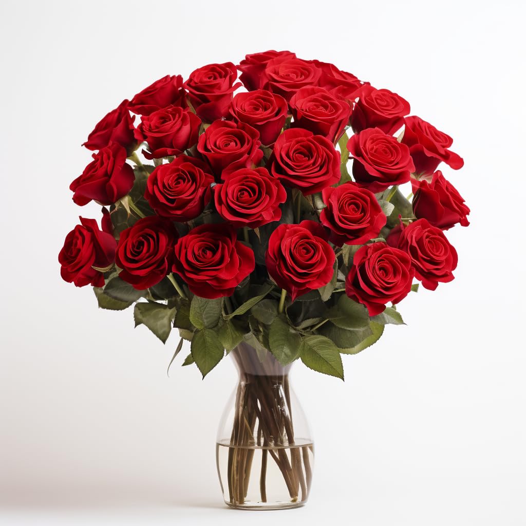 Red Roses- 50 Beautiful Fresh Flowers- Beautiful Gift