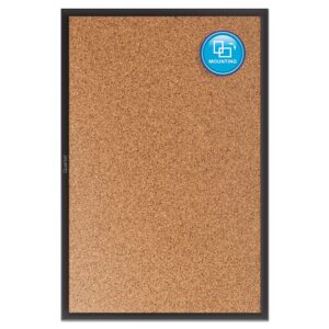 Quartet Cork Board, Bulletin Board, 8' x 4' Corkboard, Black Frame (2308B)