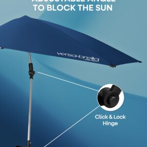 Versa-Brella UPF 50+ Personal Sun Shade - Portable Umbrella for Sports & Outdoors - Secure Clamp, 360-Degree Swivel Adjustable Position for Maximum Sun Protection - Compact with Carry Case