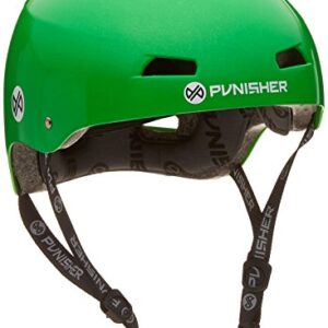 Punisher Skateboards Pro 13-Vent BMX Bike and Skateboard Helmet, Bright Neon Lime Green, Youth/Teen 9+, medium (9283)