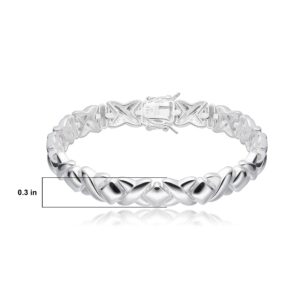 MORGAN & PAIGE 925 Sterling Silver XOXO Hugs and Kisses Tennis Bracelet