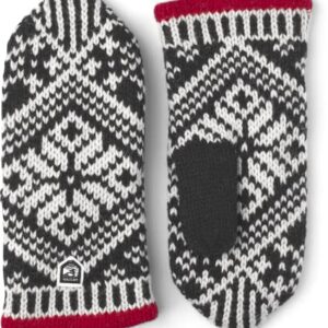 Hestra Unisex Nordic Wool Mitt Insulated Mittens for Cold Weather & Everyday Wear - Black/Offwhite - 9