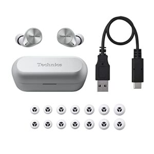 Technics True Wireless Multipoint Bluetooth Earbuds with Advanced Noise Cancelling, HiFi, Impressive Call Quality Using JustMyVoice Technology, Alexa Built In, EAH-AZ60-S (Silver)