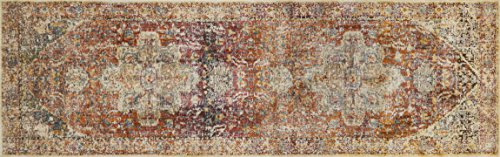 Loloi Javari Berry/Sunrise 2'-6" x 8'-0" Runner Rug