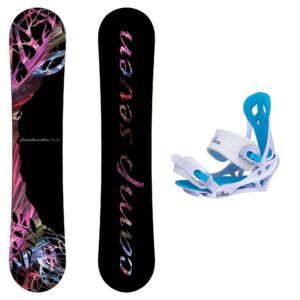 camp seven featherlite women's snowboard package + siren mystic bindings 138 cm