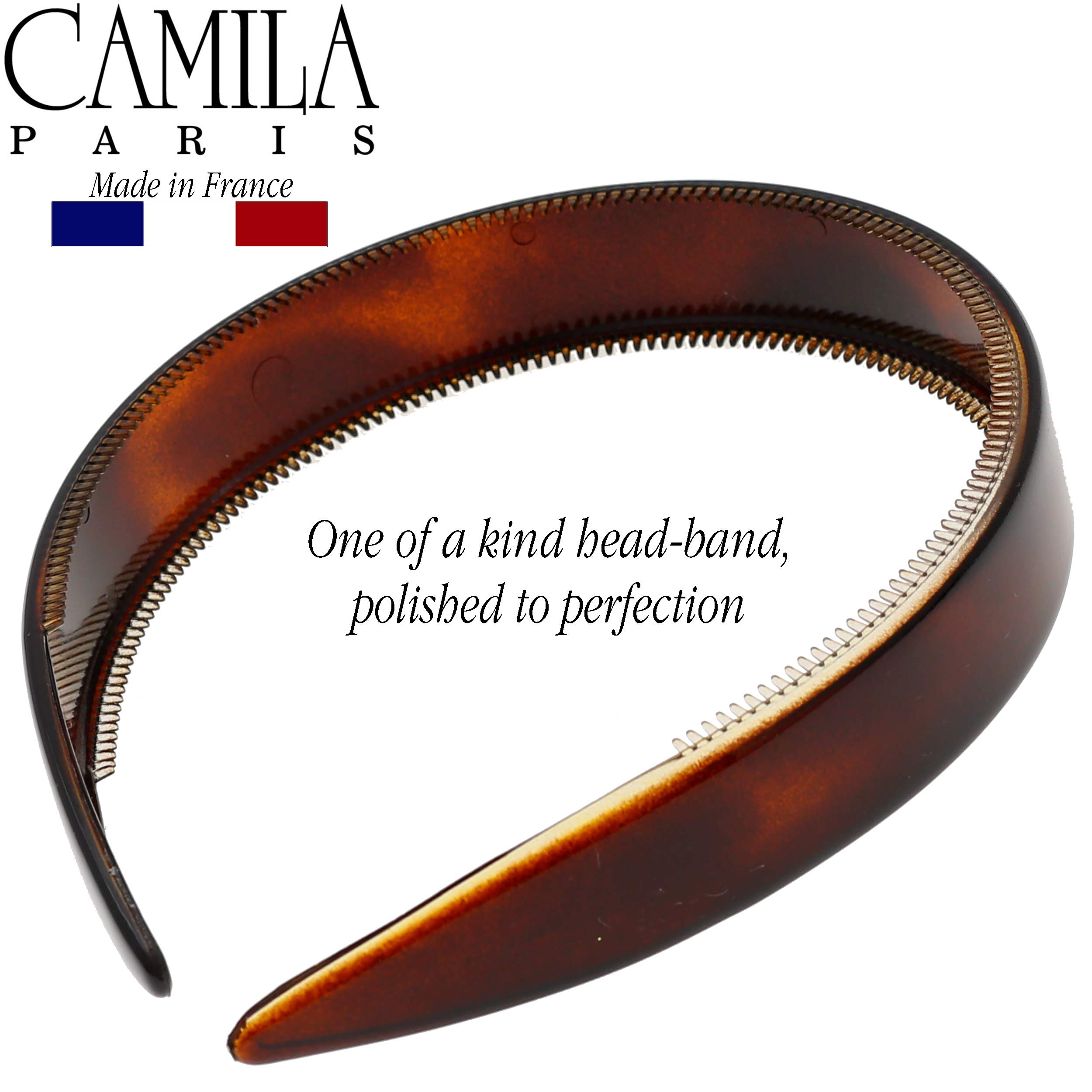 Camila Paris AD48 French Fashion Headband for Women, Very Flexible with Teeth for Strong Hold Grip, Women's Hairband, No Slip and Durable Styling Girls Hair Accessories, Made in France with Cellulose