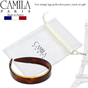 Camila Paris AD48 French Fashion Headband for Women, Very Flexible with Teeth for Strong Hold Grip, Women's Hairband, No Slip and Durable Styling Girls Hair Accessories, Made in France with Cellulose