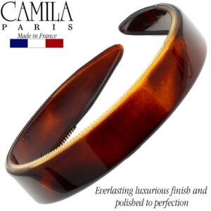 Camila Paris AD48 French Fashion Headband for Women, Very Flexible with Teeth for Strong Hold Grip, Women's Hairband, No Slip and Durable Styling Girls Hair Accessories, Made in France with Cellulose