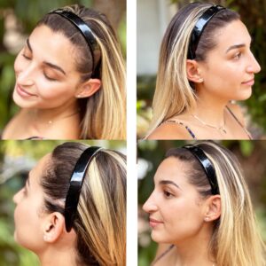 Camila Paris AD48 French Fashion Headband for Women, Very Flexible with Teeth for Strong Hold Grip, Women's Hairband, No Slip and Durable Styling Girls Hair Accessories, Made in France with Cellulose