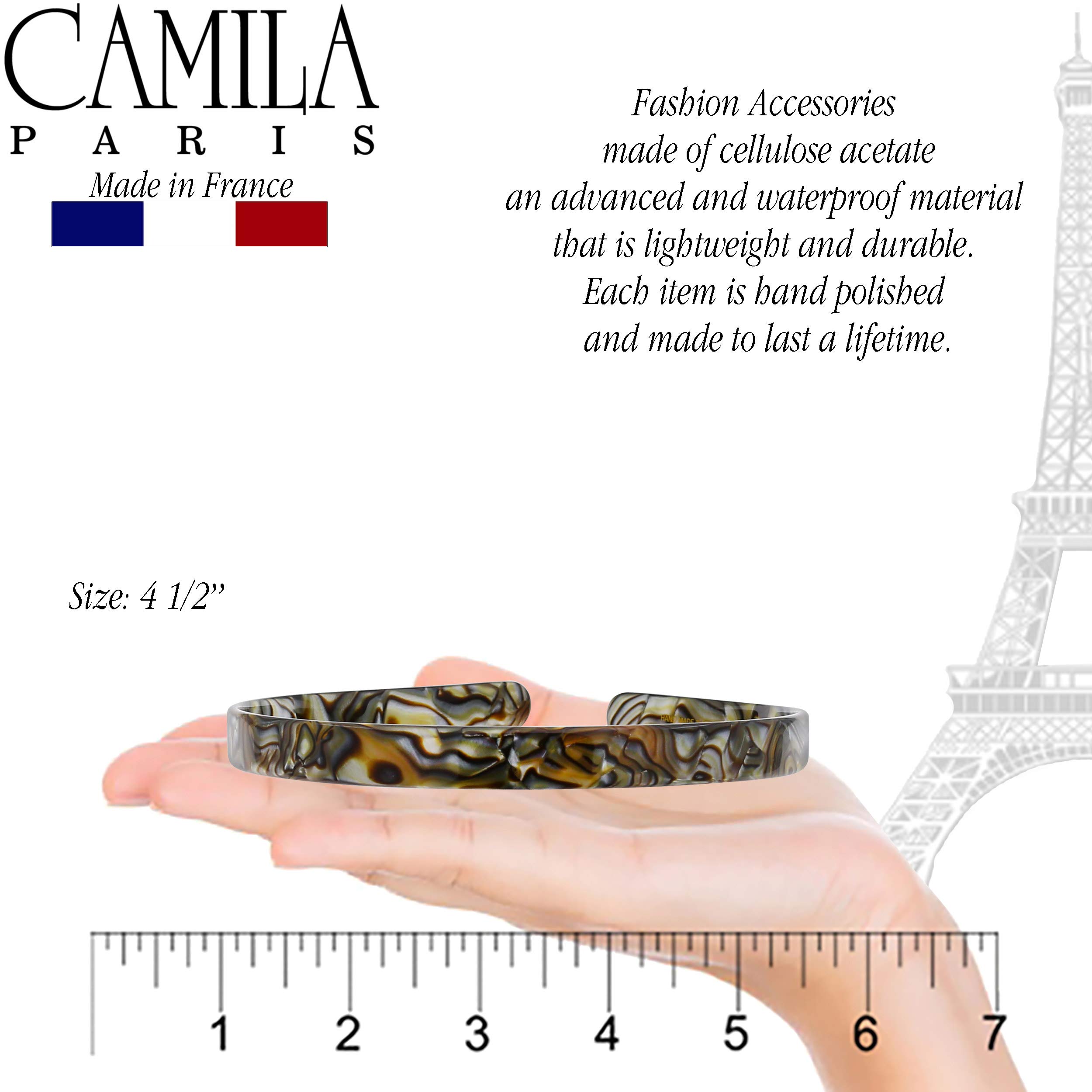 Camila Paris CP2005 French Headband for Women, Handmade Onyx, Strong Hold Grip Women's Hair Band, Ligth and Very Flexible, No Slip and Durable Styling Girls Hair Accessories, Made in France