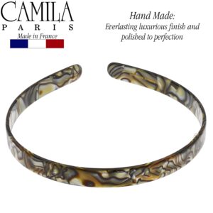 Camila Paris CP2005 French Headband for Women, Handmade Onyx, Strong Hold Grip Women's Hair Band, Ligth and Very Flexible, No Slip and Durable Styling Girls Hair Accessories, Made in France