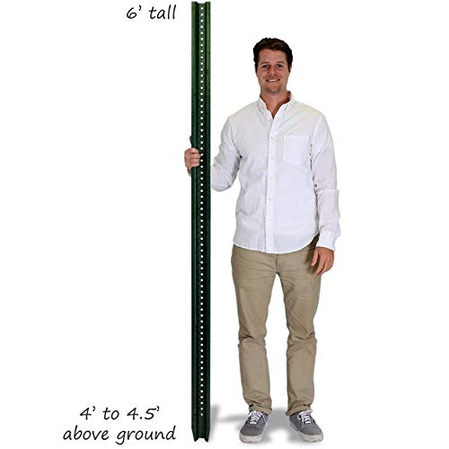 SmartSign U-Channel Sign Post, Heavy Duty | 6' Tall Baked Enamel Steel Post