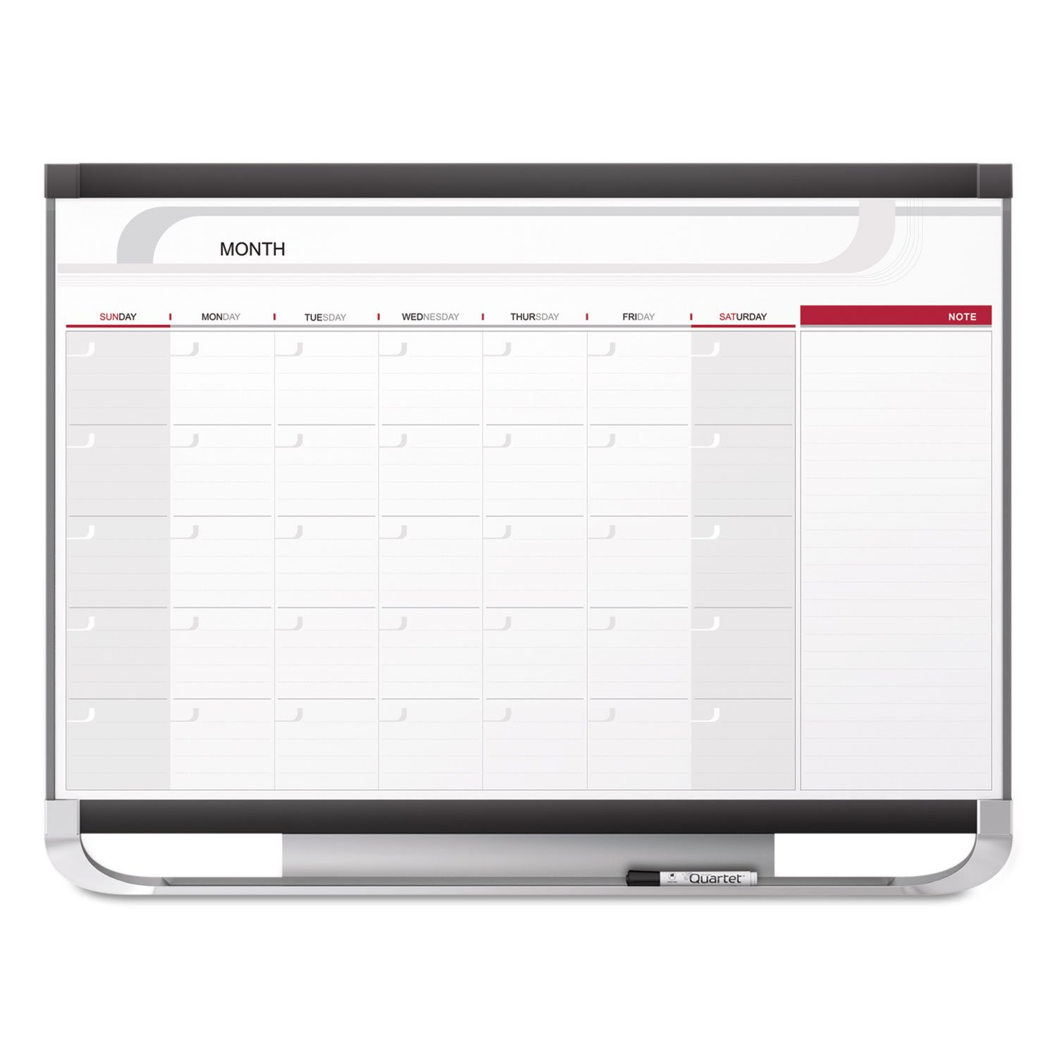 Quartet Dry Erase Calendar Board, Planner, Magnetic Whiteboard, 4' x 3', Monthly, Total Erase Surface, Prestige 2 (CP43P2)