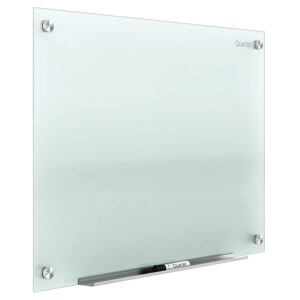 quartet non-magnetic glass dry erase white board, 8' x 4' whiteboard, infinity frameless mounting, frosted surface (g9648f)