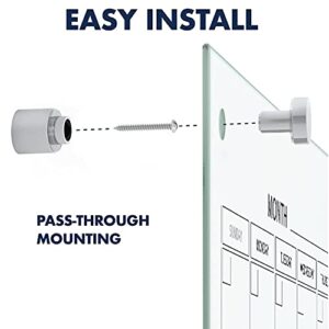 Quartet Whiteboard Calendar, Glass Dry Erase White Board Planner, 4' x 3', White Surface, Frameless, Infinity (GC4836F)