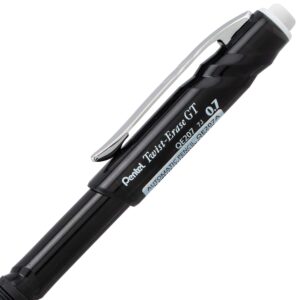 Pentel Twist-Erase GT, 0.7mm, Mechanical Pencil Transparent Black, Box of 12 (QE207A)