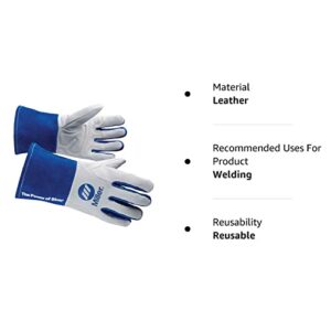 Miller Electric Welding Gloves, 3D, XL, Wing, 1WhiteBlue, PR (263349)