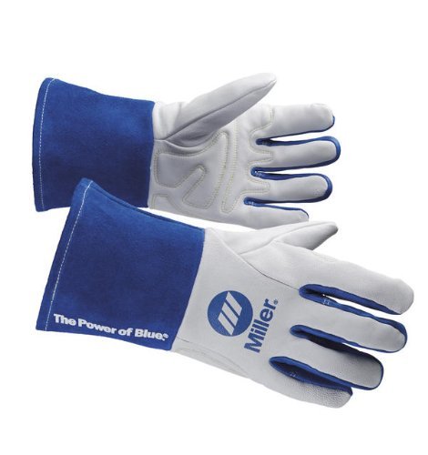 Miller Electric Welding Gloves, 3D, XL, Wing, 1WhiteBlue, PR (263349)