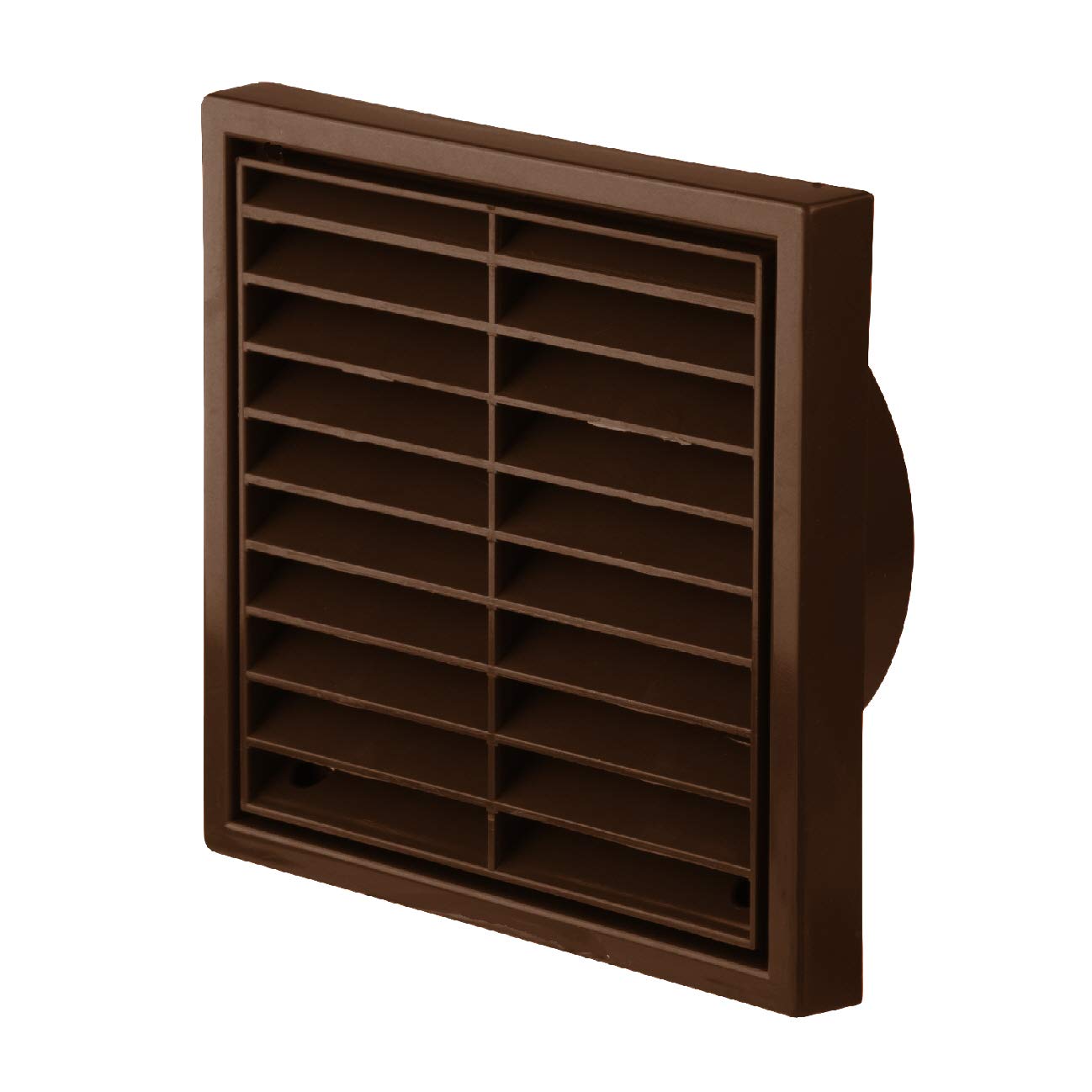 Brown Square Louvre Extractor Air Vent & Back Draught Ducting Shutter