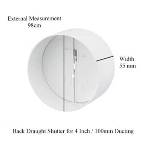 White Square Louvre Extractor Air Vent & Back Draught Ducting Shutter by SmartHome