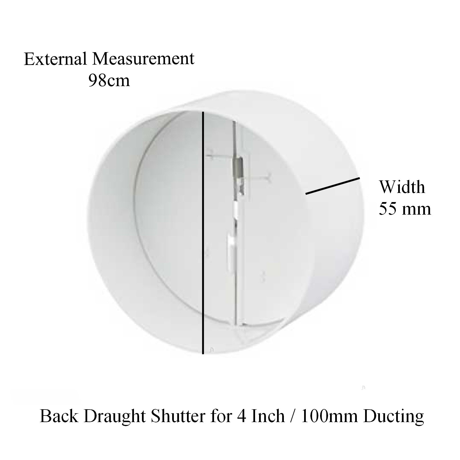 White Square Louvre Extractor Air Vent & Back Draught Ducting Shutter by SmartHome