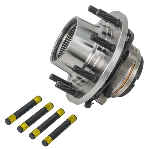 Detroit Axle - 4WD Front Wheel Bearing Hubs for 99-04 Ford F-250 F-350 F-450 F-550 Super Duty [DRW; 4-Wheel ABS], 1999 2000 2001 2002 2003 2004 Ford Wheel Bearing and Hubs Assembly Set Replacement