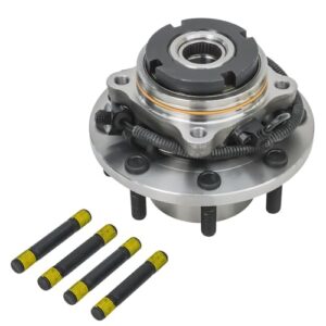 Detroit Axle - 4WD Front Wheel Bearing Hubs for 99-04 Ford F-250 F-350 F-450 F-550 Super Duty [DRW; 4-Wheel ABS], 1999 2000 2001 2002 2003 2004 Ford Wheel Bearing and Hubs Assembly Set Replacement