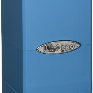 Ultra Pro - Light Blue Satin Tower Deck Boxes, Trading card game storage solution deck holder case, TCG accessory