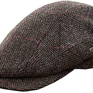 Mucros Weavers Men's Quiet Man Cap, Irish Tweed Flat Cap, Brown, XL