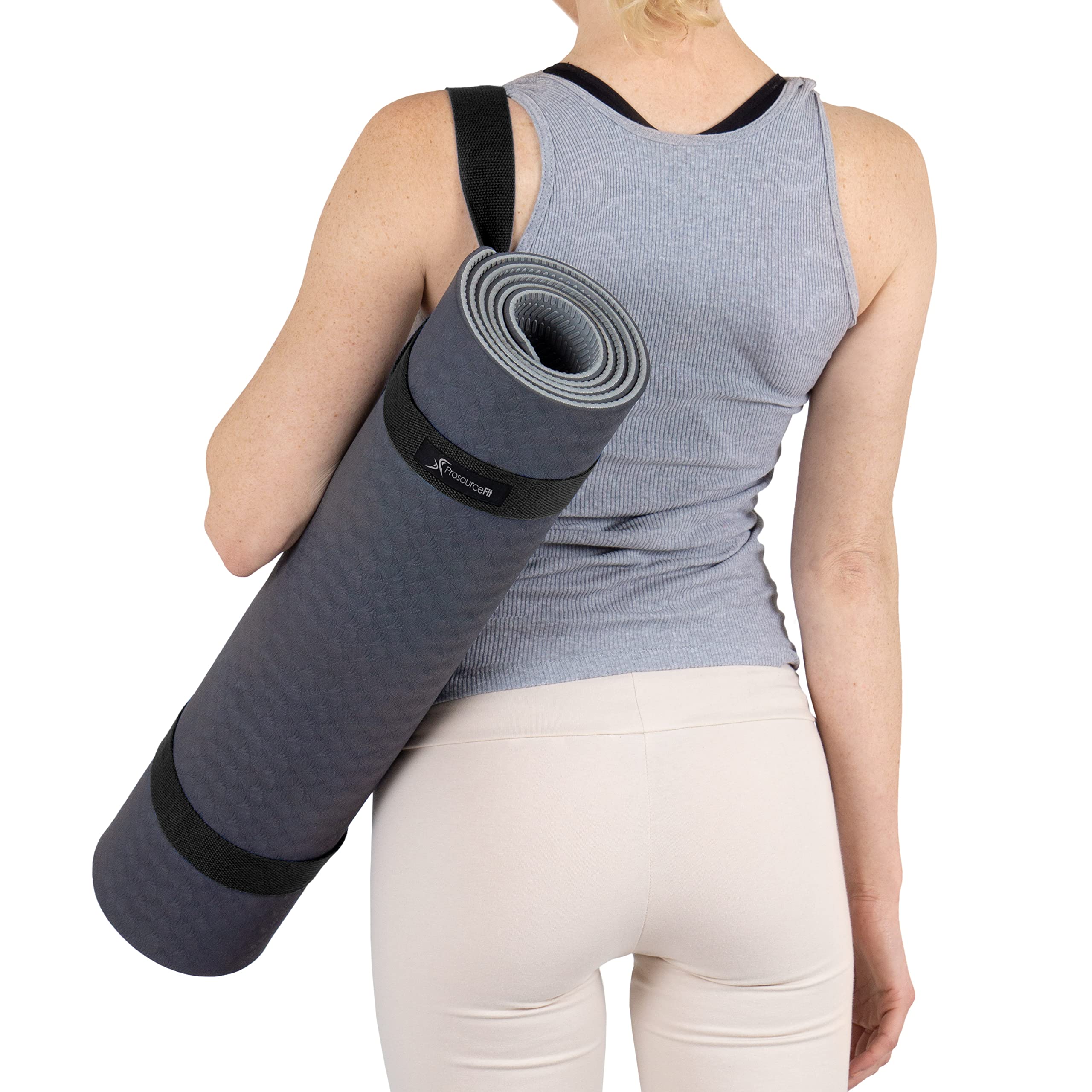 ProsourceFit Yoga Mat Carrying Sling, Easy Adjustable Carry Strap 60” Long Cotton (5 Colors to Choose From)