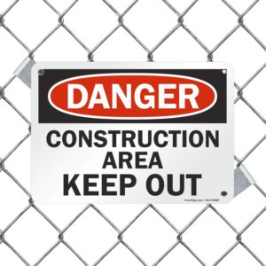 SmartSign "Danger - Construction Area, Keep Out" Sign | 7" x 10" Plastic