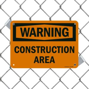 SmartSign "Warning - Construction Area" Sign | 7" x 10" Plastic