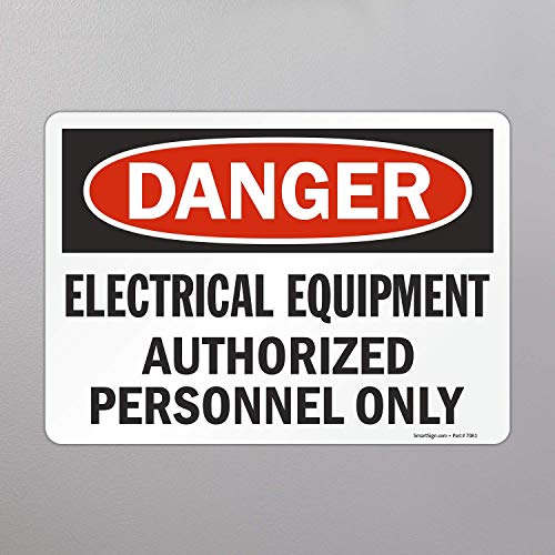 SmartSign - U9-1488-ND_10x14 "Danger - Electrical Equipment, Authorized Personnel Only" Label | 10" x 14" Laminated Vinyl Black/Red on White