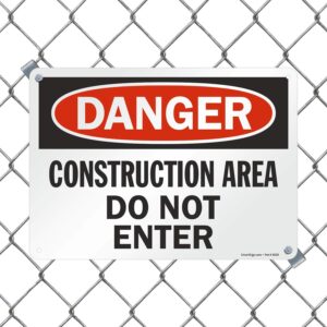 SmartSign "Danger - Construction Area, Do Not Enter" Sign | 10" x 14" Plastic