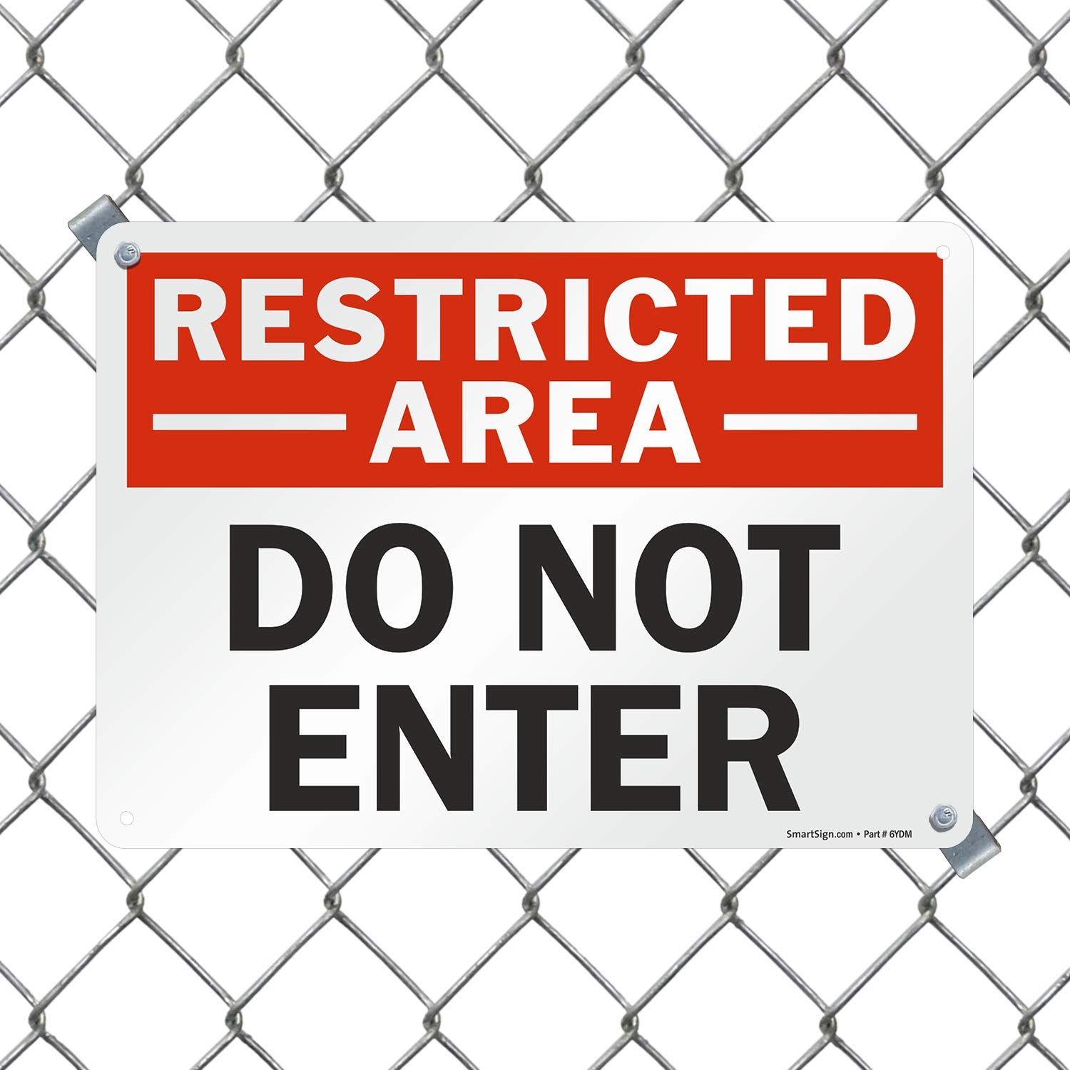 SmartSign - U9-1414-NA_10x14 "Restricted Area - Do Not Enter" Sign | 10" x 14" Aluminum Black/Red on White